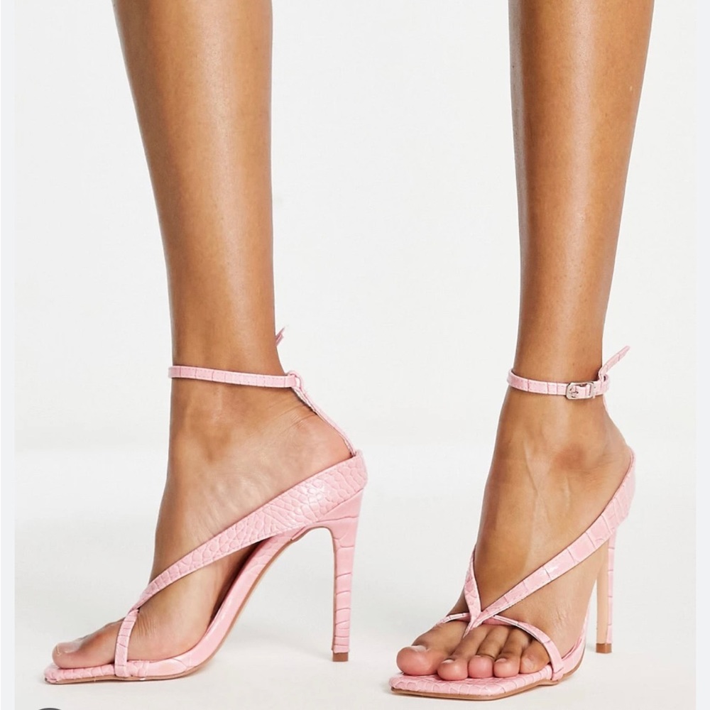 Public Desire Pink Alligator Print Heel